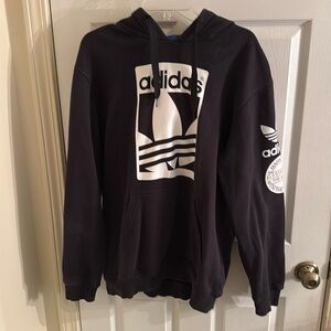 Adidas Black Trefoil Hoodie with Arm Logo